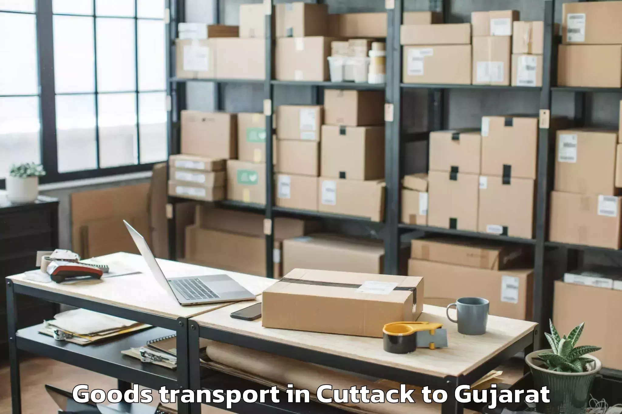 Reliable Cuttack to Bhanvad Goods Transport